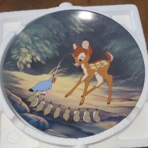 Knowles Bambi Collector's Plate with Blue and Brown Accents